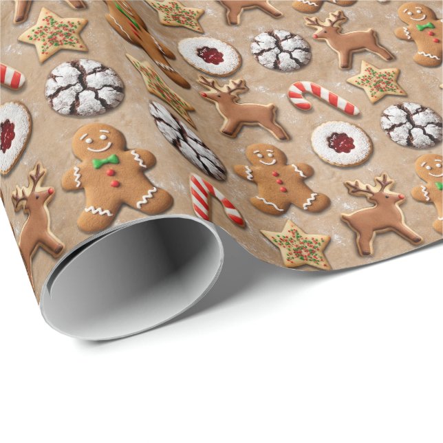 Christmas Cookie Wrapping Paper – Festive Holiday  (Roll Corner)