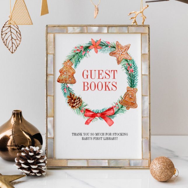 Christmas Cookie Wreath Baby Shower Guest Books (Creator Uploaded)