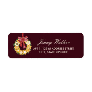 Christmas Cookie Wreath with Burgundy Background