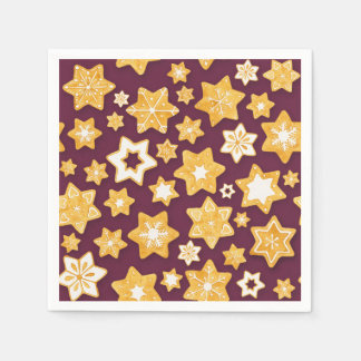 Christmas Cookie Wreath with Deep Plum Background Napkin