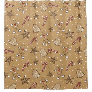 Christmas Cookies And Candy Canes Shower Curtain