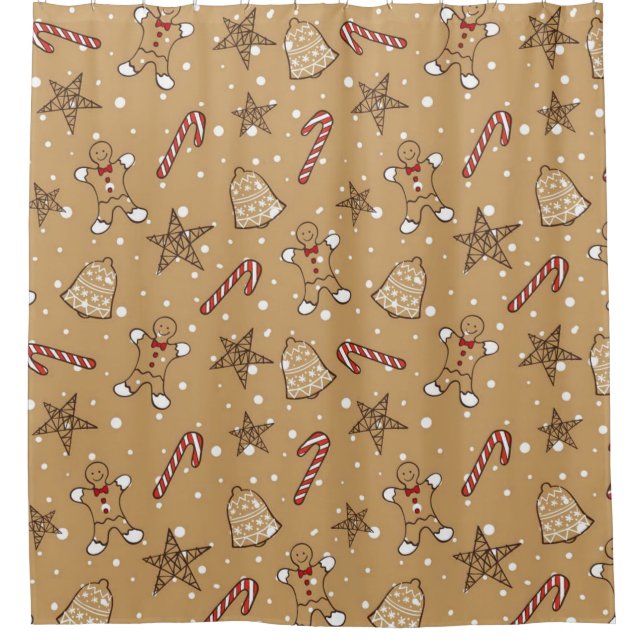 Christmas Cookies And Candy Canes Shower Curtain (Front)