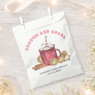 Christmas cookies and cocoa baby shower favour bags