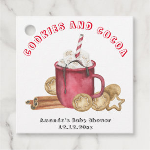Christmas cookies and cocoa baby shower favour tags
