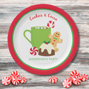 CHRISTMAS COOKIES AND COCOA PAPER PLATE