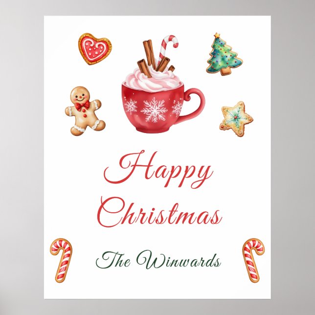 Christmas Cookies and Cocoa Party Welcome Poster (Front)