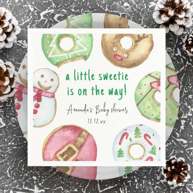 Christmas cookies and doughnuts baby shower napkin (Creator Uploaded)