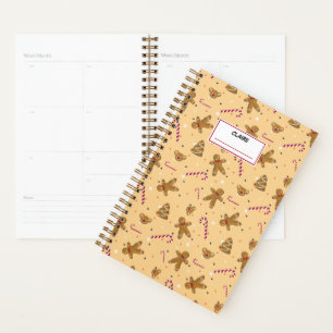 Christmas cookies and gingerbread men. Custom name Planner