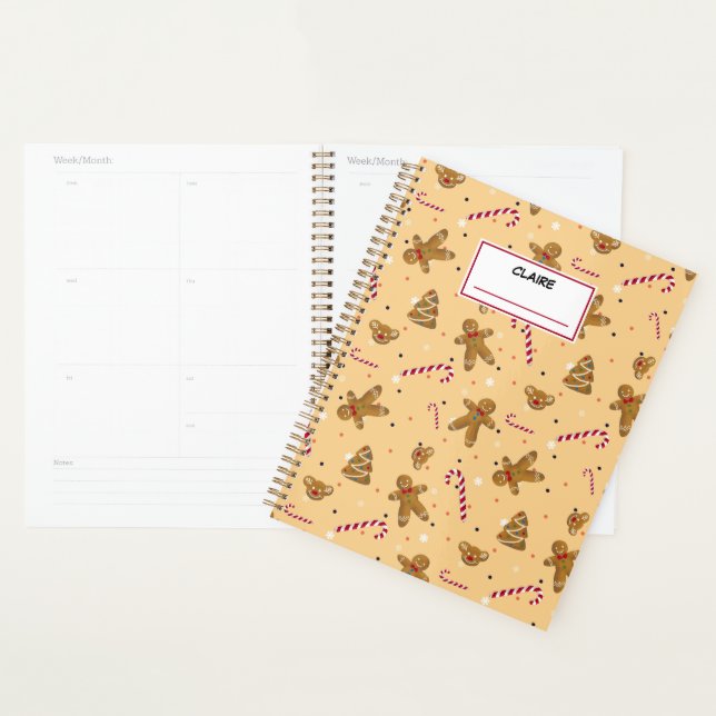 Christmas cookies and gingerbread men. Custom name Planner (Display)
