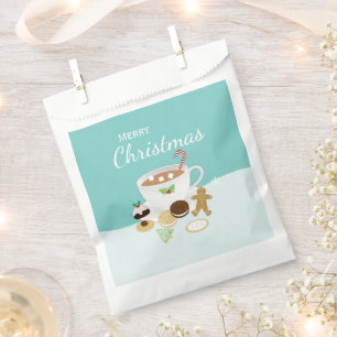 Christmas cookies and hot chocolate favour bags