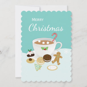 Christmas cookies and hot chocolate holiday card