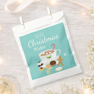 Christmas cookies and hot chocolate holiday favour bags