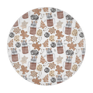 Christmas Cookies and Hot Cocoa Holiday Baking Cutting Board