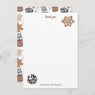 Christmas Cookies and Hot Cocoa Holiday Baking Thank You Card