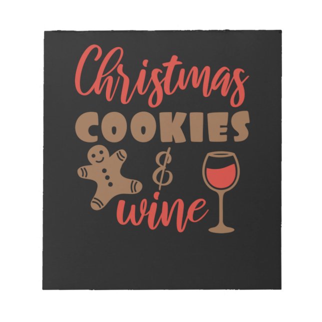 Christmas cookies and wine notepad (Front)