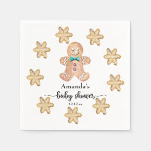 Christmas cookies baby shower napkin