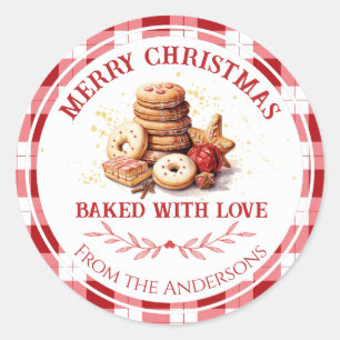 Christmas Cookies Baked With Love Classic Round Sticker