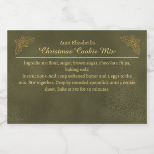 Christmas Cookies Baking Mix Personalised Green Food Label