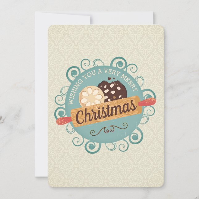 Christmas cookies baking personalized holiday card (Front)