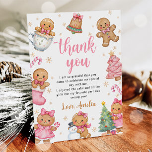 Christmas Cookies Birthday Party Thank You Card