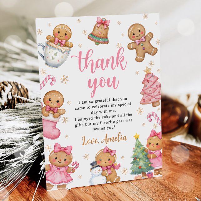 Christmas Cookies Birthday Party Thank You Card (Creator Uploaded)