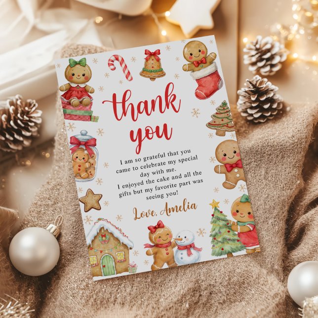 Christmas Cookies Birthday Party Thank You Card (Creator Uploaded)