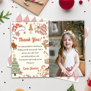 Christmas Cookies Birthday Thank You Card Photo
