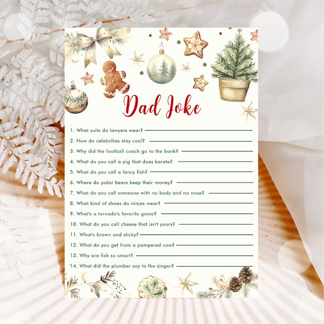Christmas Cookies Dad Joke Baby Shower Game Card (Creator Uploaded)