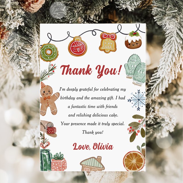 Christmas Cookies Flat Thank You Card (Creator Uploaded)