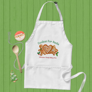 Christmas Cookies for Santa Green Classic Round St Standard Apron