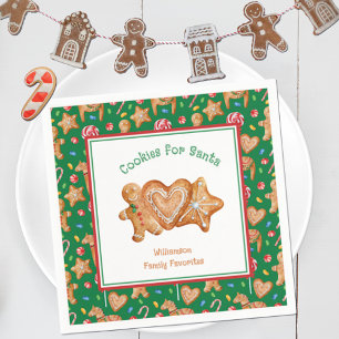 Christmas Cookies for Santa Green Napkins