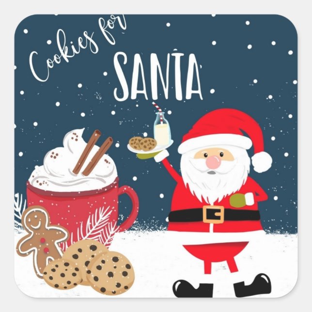 Christmas cookies for santa milk Christmas Eve Square Sticker (Front)