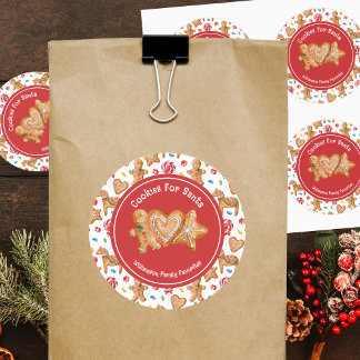 Christmas Cookies for Santa White Classic Round Sticker