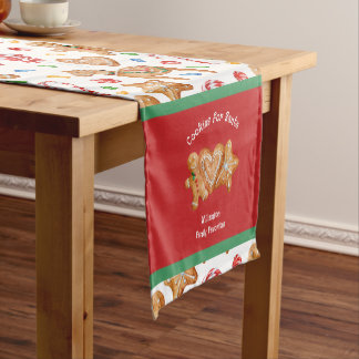 Christmas Cookies for Santa White Short Table Runner