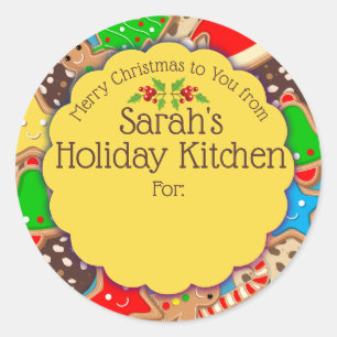 Christmas cookies gingerbread from the kitchen of  classic round sticker