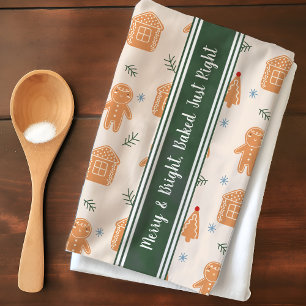 Christmas Cookies Gingerbread Man Personalised Tea Towel