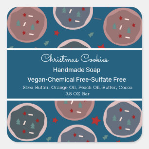 Christmas Cookies Handmade Soap Beauty Branding Square Sticker