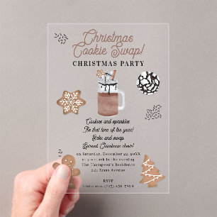 Christmas Cookies Holiday Baking Cookie Swap Acrylic Invitations