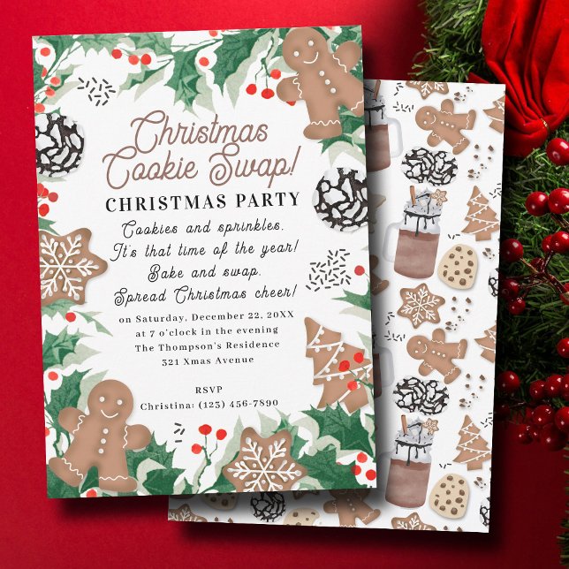 Christmas Cookies Holiday Baking Cookie Swap Invitation (Christmas Cookies Holiday Baking Cookie Swap Invitation)