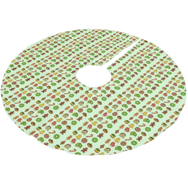 Christmas Cookies Holiday Baking Sand Tart Sugar Brushed Polyester Tree Skirt (Angled)