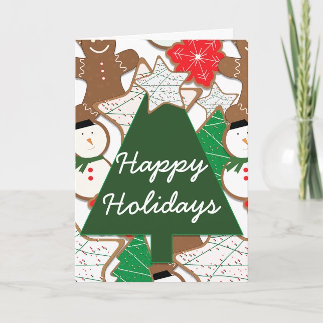 Christmas Cookies Holiday Greeting Fold Card (Front)