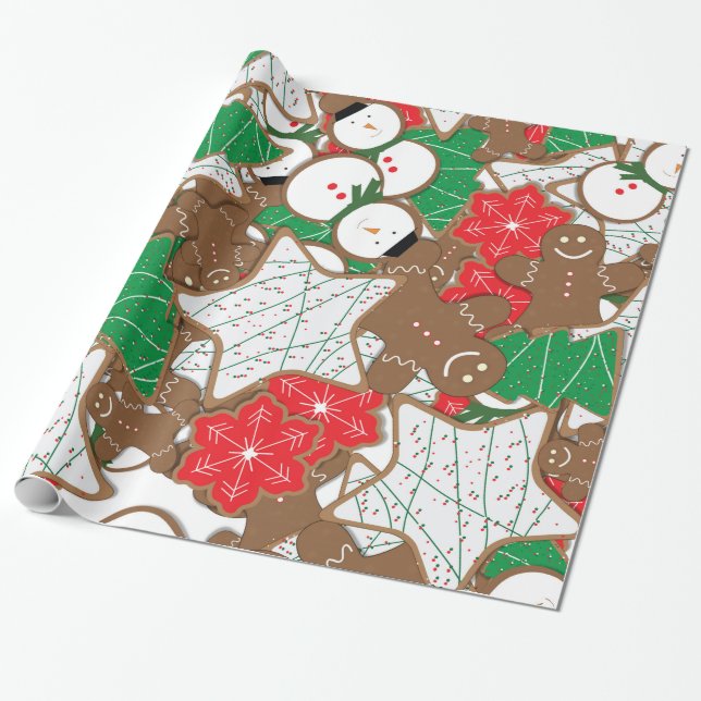 Christmas Cookies Holiday Wrapping Paper (Unrolled)