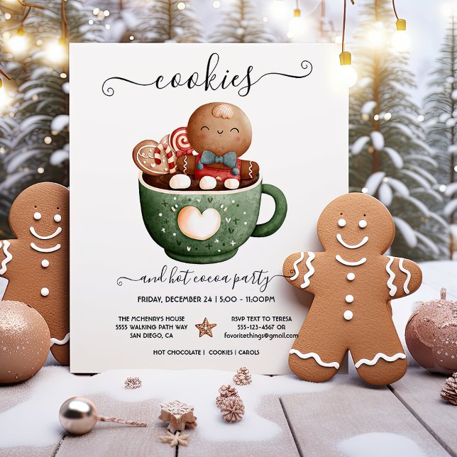 Christmas Cookies & Hot Cocoa Holiday Party Invitation (Creator Uploaded)