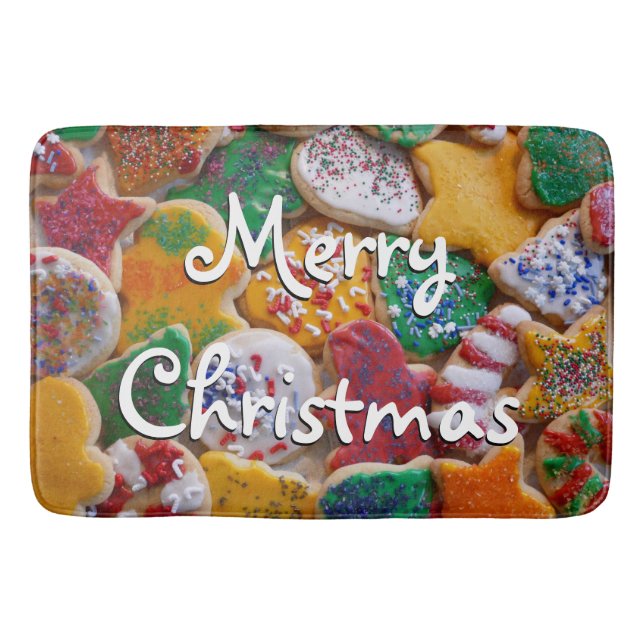 Christmas Cookies I Colourful Holiday Baking Bath Mat (Front)
