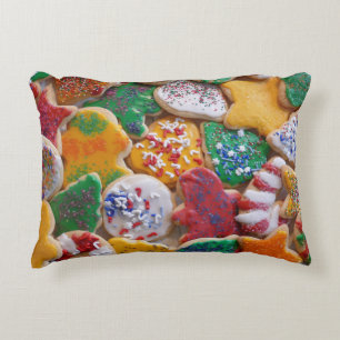 Christmas Cookies I Colourful Holiday Baking Decorative Cushion