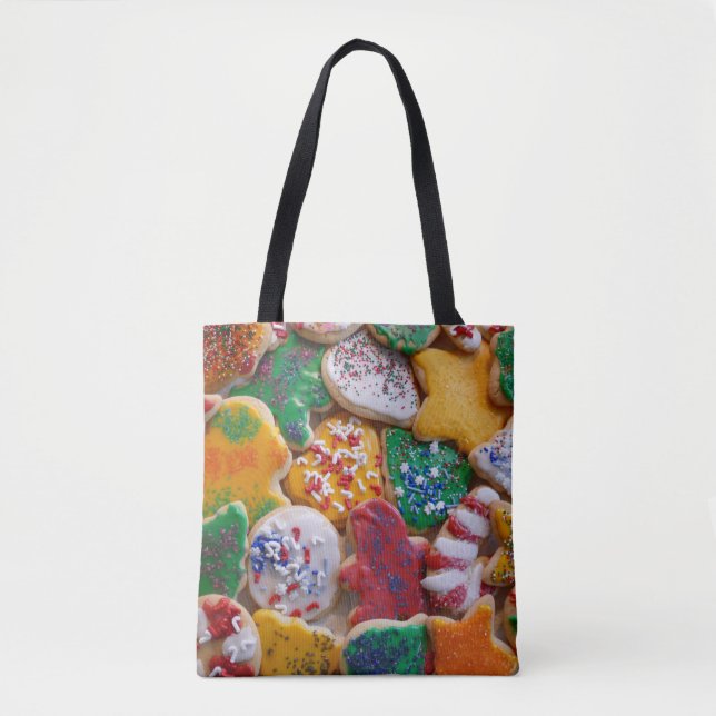 Christmas Cookies I Colourful Holiday Baking Tote Bag (Front)