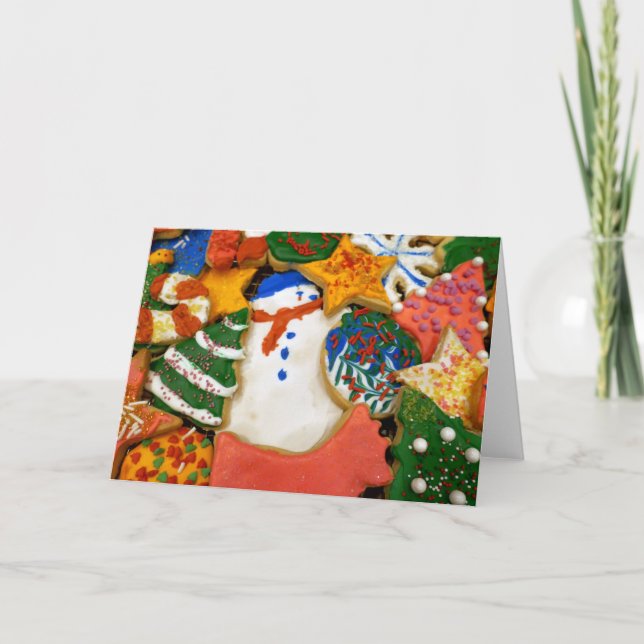 Christmas Cookies III Colourful Holiday Baking Card (Front)