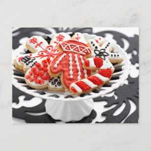 Christmas cookies in modern colours holiday postcard