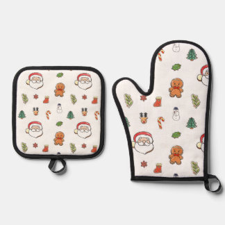 Christmas cookies oven mitt & pot holder set