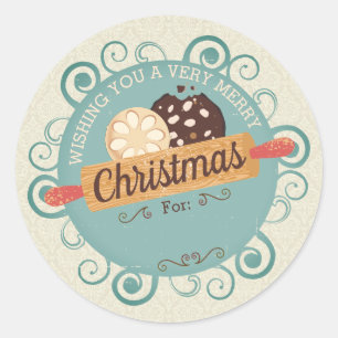 Christmas cookies personalised from the kitchen of classic round sticker